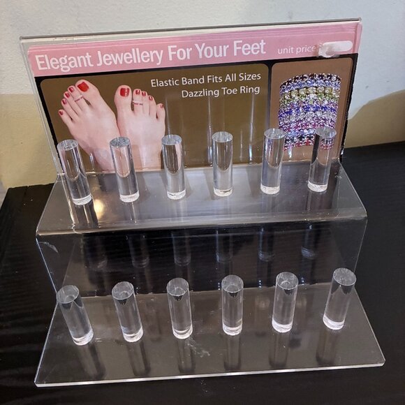 New STRETCH CZ ELASTIC TOE RINGS STAND DISPLAY LOT WHOLESALE BLUE PINK RED GREEN - Picture 7 of 9